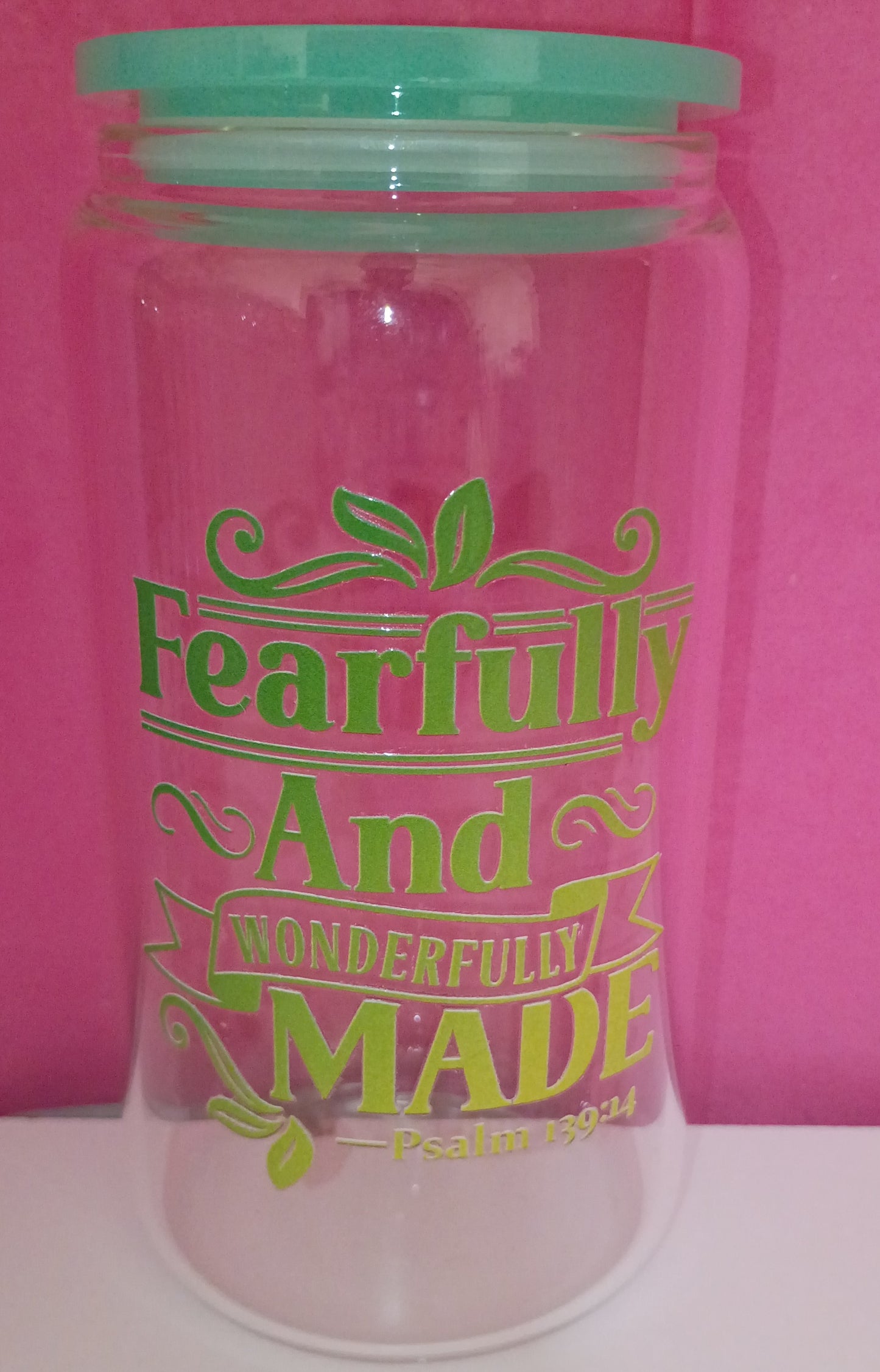 GLASS 16 OZ FEARFULLY & WONDERFULLY MADE